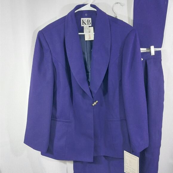 NWT! KB STELLA LOUISE! VIOLET PURPLE 3PC "TOP", JACKET & SKIRT DRESS SUIT!SZ 20W - Picture 4 of 13